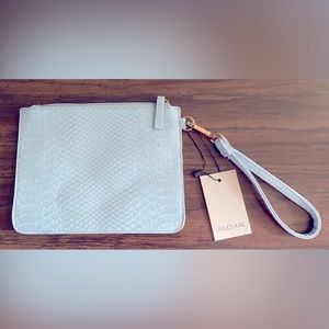 Jules Kae faux alligator wristlet